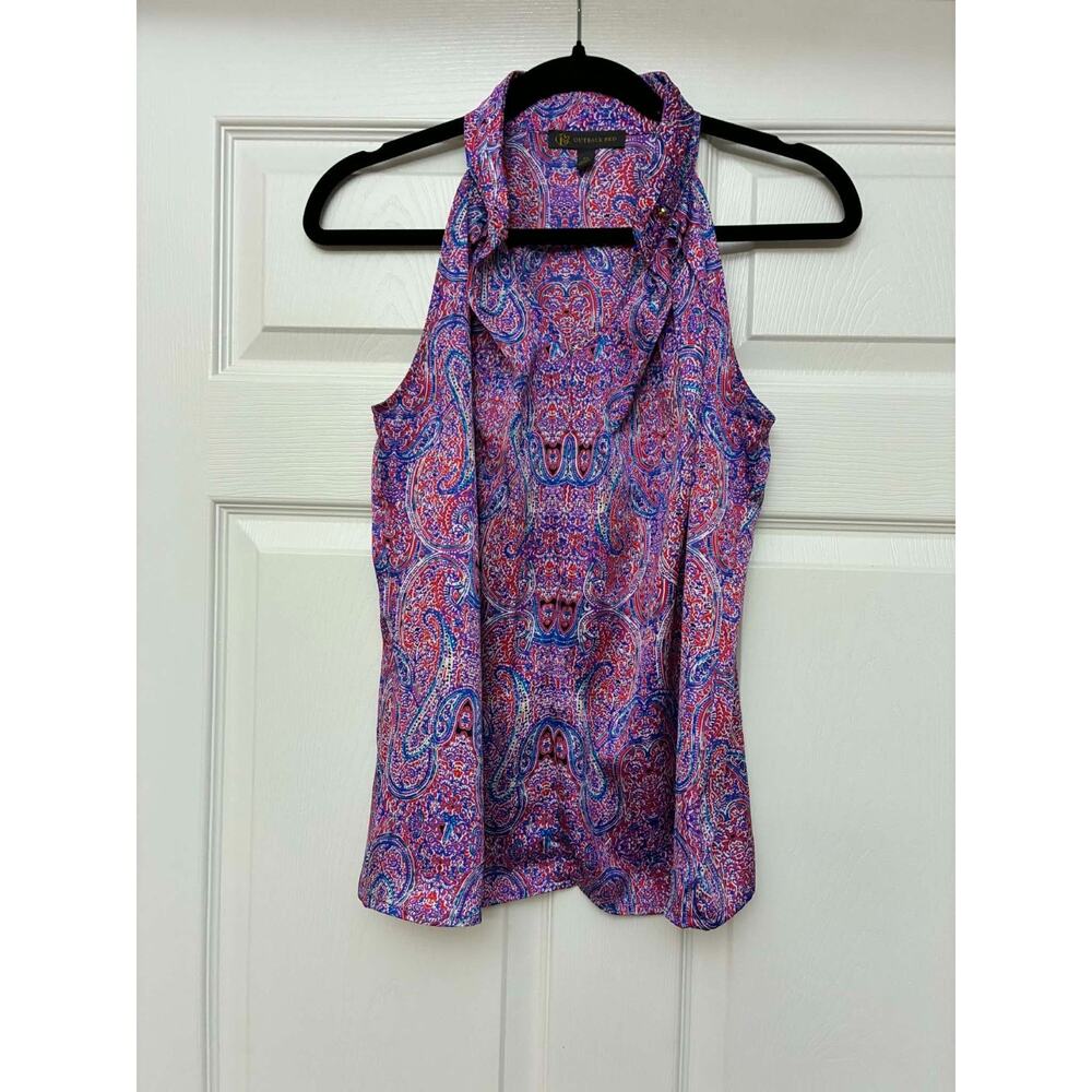Outback Red XS Paisley Halter Top Sleeveless Blouse‎ Purple Pink